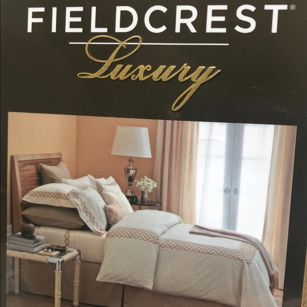 Fieldcrest 100% Supima Cotton Luxury Hotel Oversized Queen Comforter Cover Set